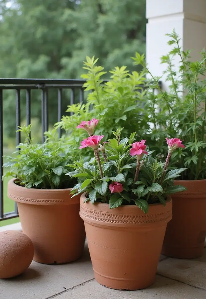 25+ Hosta Planter Ideas for Shady Corners and Texture 136 25+ Hosta Planter Ideas for Shady Corners and Texture - 22. Terracotta Pots with Decorative Edging