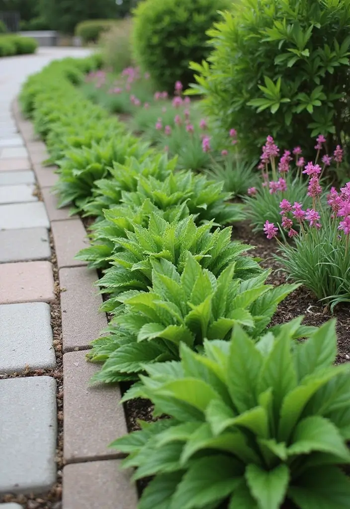 25+ Hosta Planter Ideas for Shady Corners and Texture 150 25+ Hosta Planter Ideas for Shady Corners and Texture - 24. Decorative Edging with Hostas