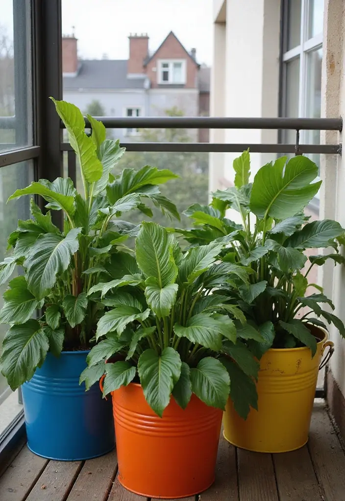 25+ Hosta Planter Ideas for Shady Corners and Texture 22 25+ Hosta Planter Ideas for Shady Corners and Texture - 4. Colorful Metal Tubs