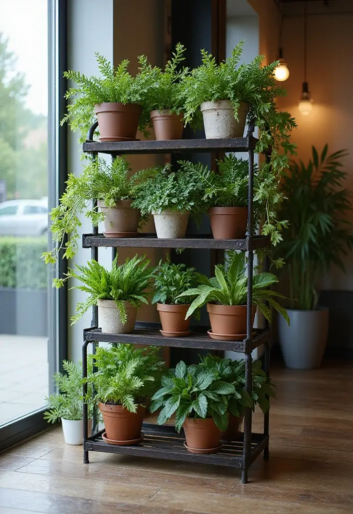 25+ Indoor Trellis Ideas for Stylish Plant Displays - 12. Multi-Level Plant Stand Trellis