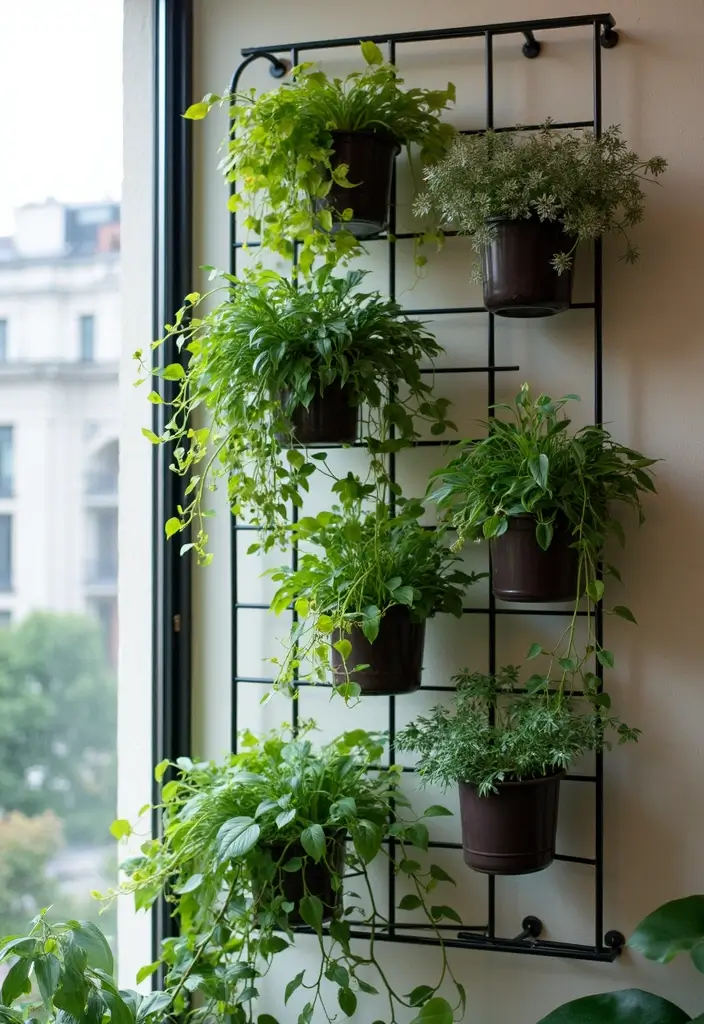 25+ Indoor Trellis Ideas for Stylish Plant Displays - 13. Wall-mounted Wire Trellis