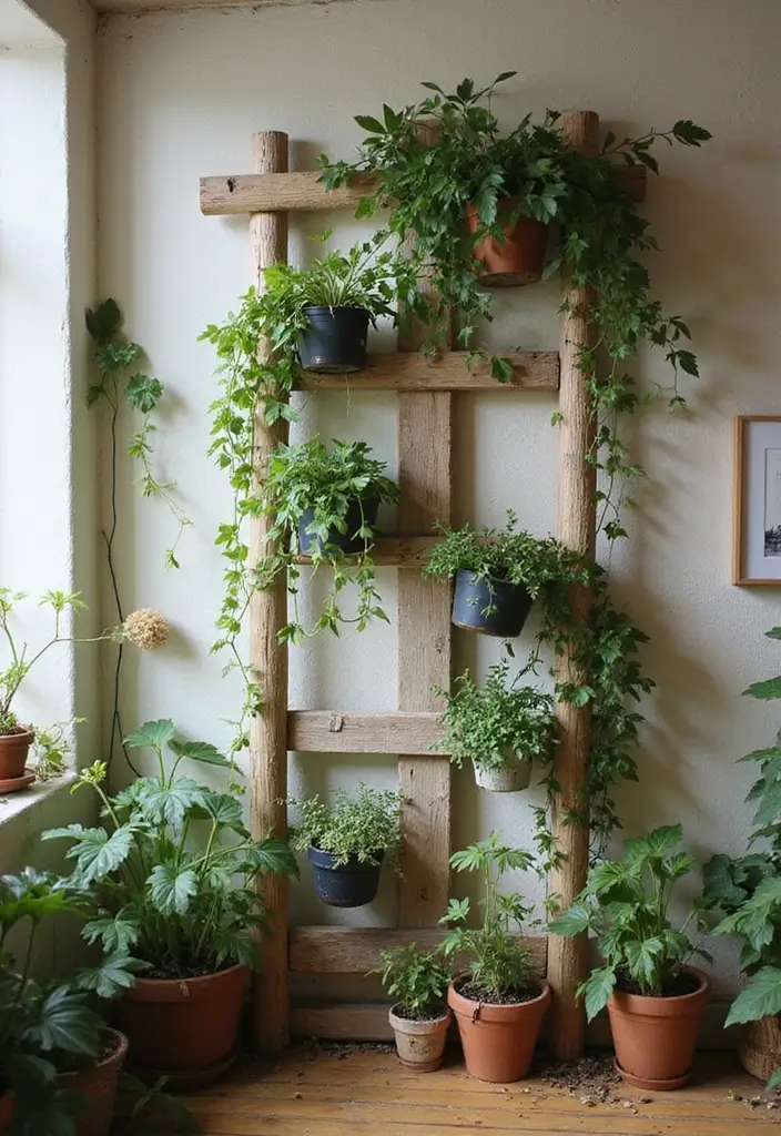25+ Indoor Trellis Ideas for Stylish Plant Displays - 25. DIY Trellis from Recycled Materials