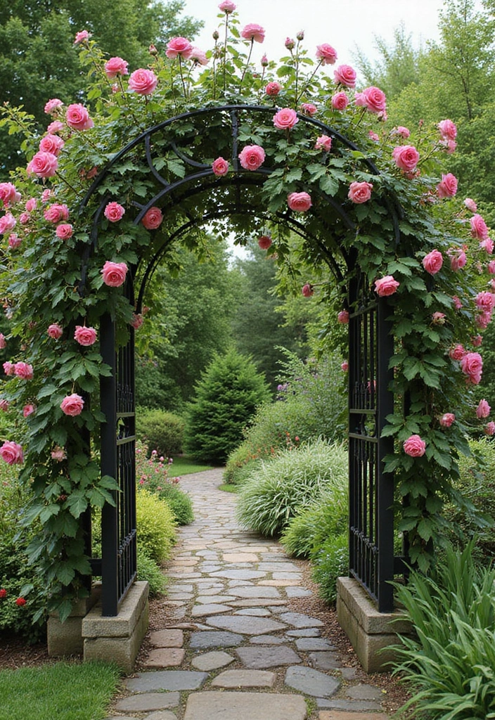 25+ Iron Trellis Ideas That Bring Vintage Elegance 1 25+ Iron Trellis Ideas That Bring Vintage Elegance - 1. Classic Arch Trellis