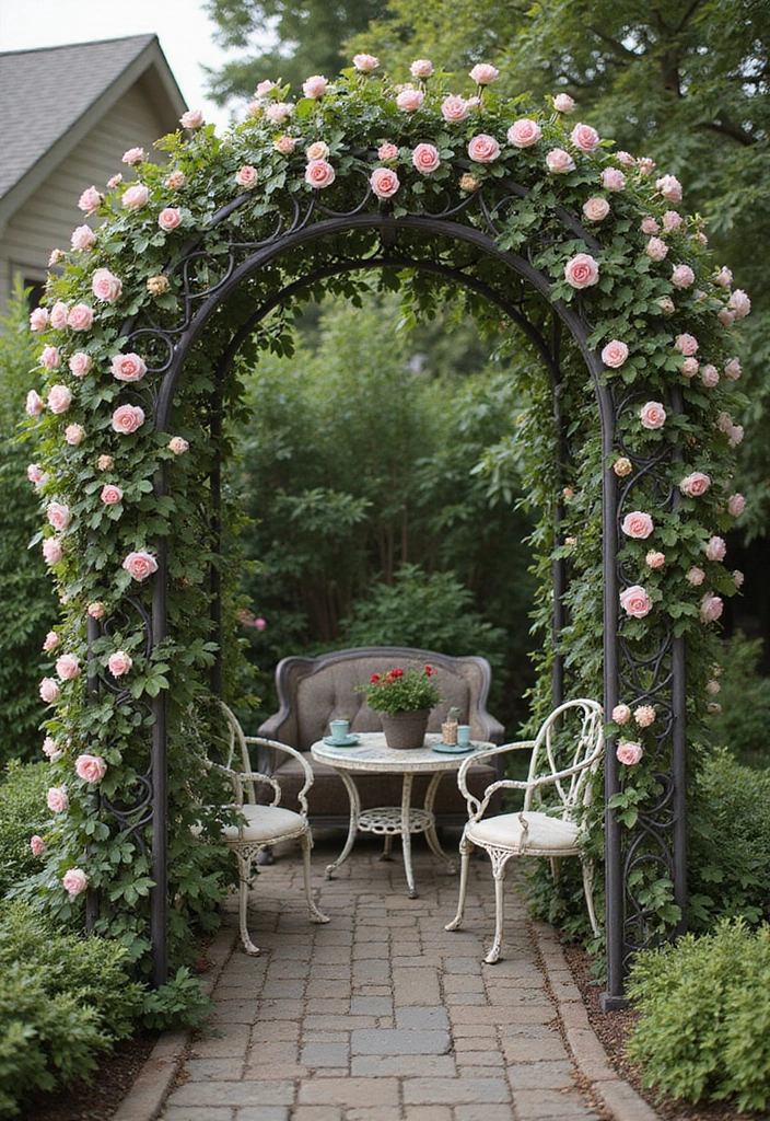 25+ Iron Trellis Ideas That Bring Vintage Elegance 64 25+ Iron Trellis Ideas That Bring Vintage Elegance - 10. Decorative Scroll Trellis