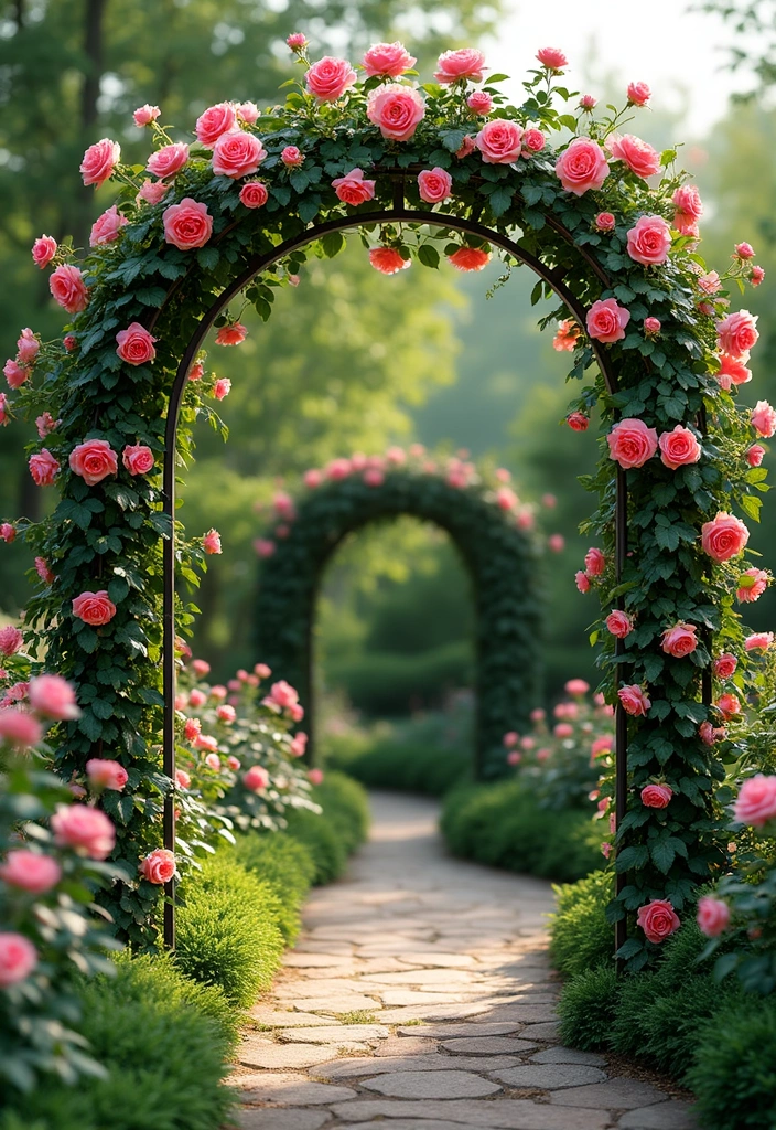 25+ Iron Trellis Ideas That Bring Vintage Elegance 92 25+ Iron Trellis Ideas That Bring Vintage Elegance - 14. Curved Iron Trellis