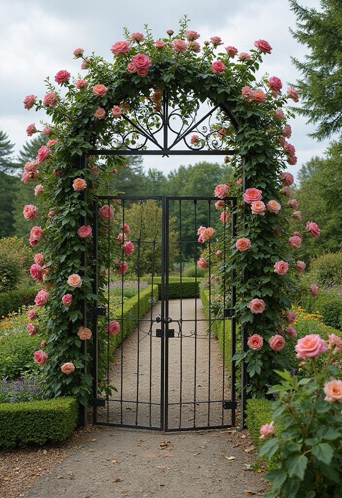 25+ Iron Trellis Ideas That Bring Vintage Elegance 97 25+ Iron Trellis Ideas That Bring Vintage Elegance - 15. Multi-Panel Trellis System