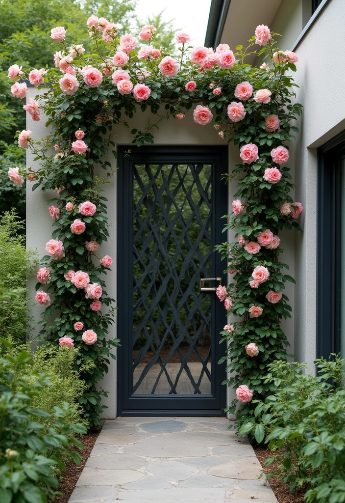 25+ Iron Trellis Ideas That Bring Vintage Elegance 104 25+ Iron Trellis Ideas That Bring Vintage Elegance - 16. Vertical Grate Trellis