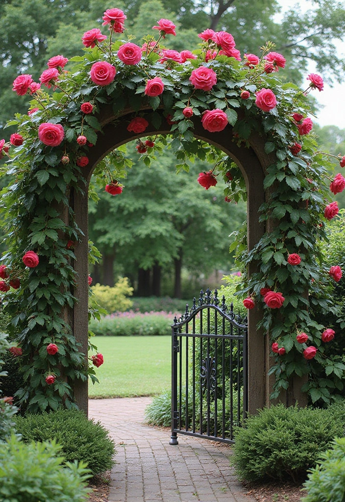 25+ Iron Trellis Ideas That Bring Vintage Elegance 132 25+ Iron Trellis Ideas That Bring Vintage Elegance - 20. Garden Gate Trellis
