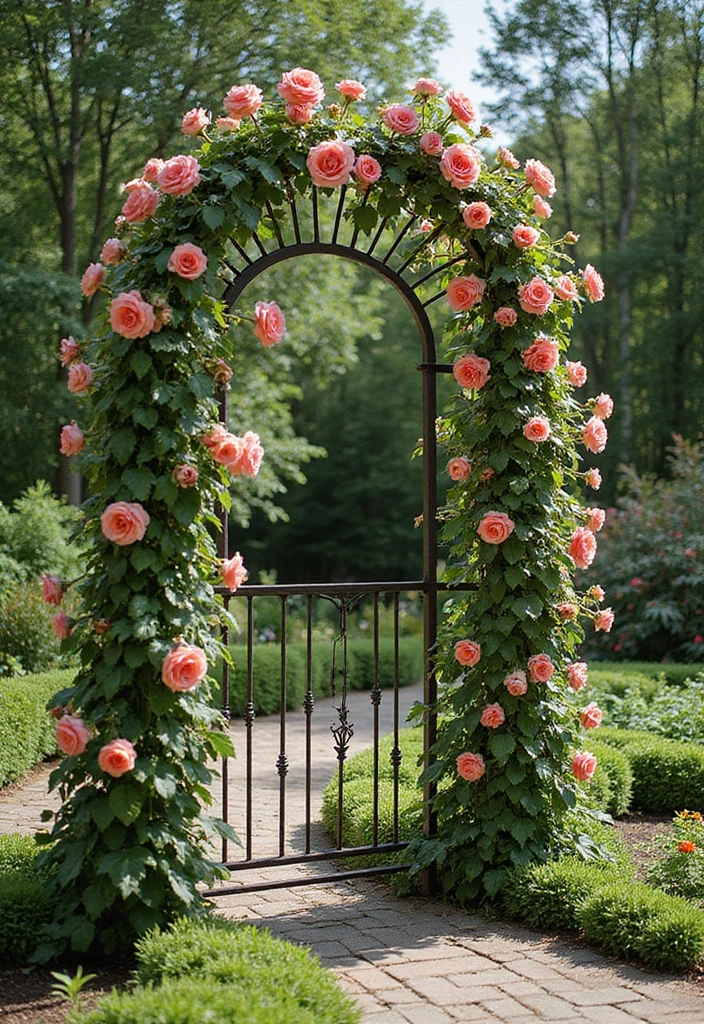 25+ Iron Trellis Ideas That Bring Vintage Elegance 29 25+ Iron Trellis Ideas That Bring Vintage Elegance - 5. Vintage Fan Trellis