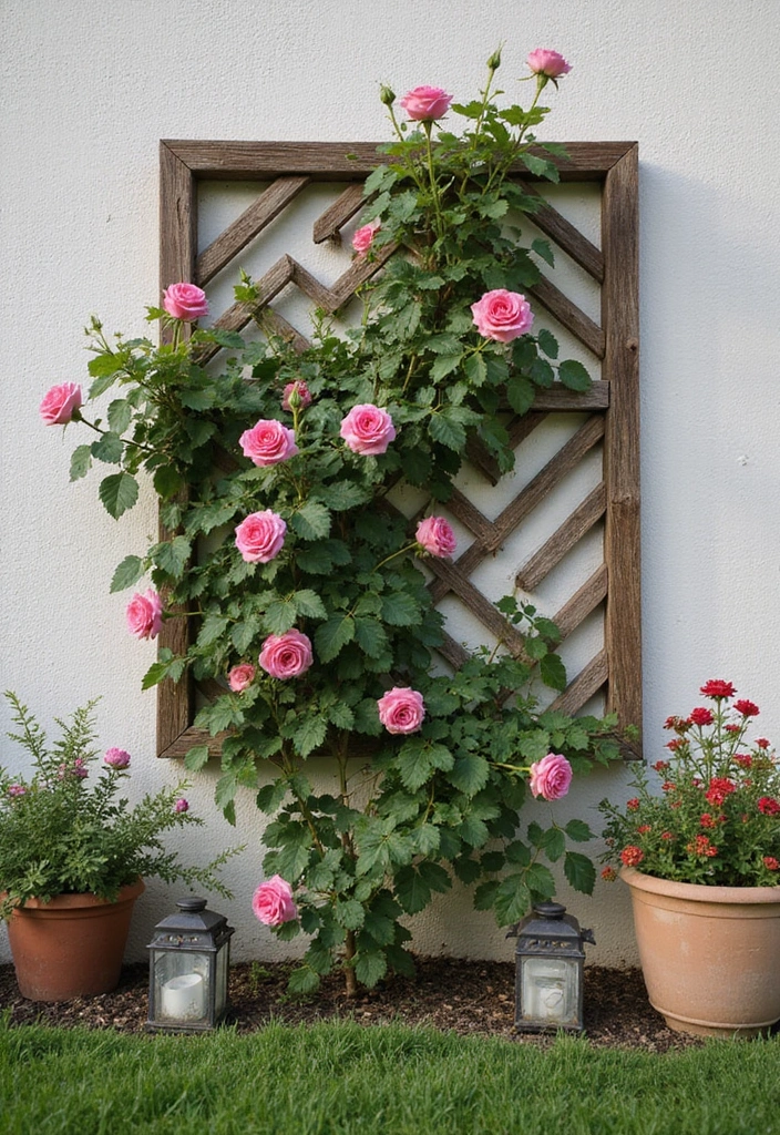 25+ Iron Trellis Ideas That Bring Vintage Elegance 43 25+ Iron Trellis Ideas That Bring Vintage Elegance - 7. Trellis Wall Panel