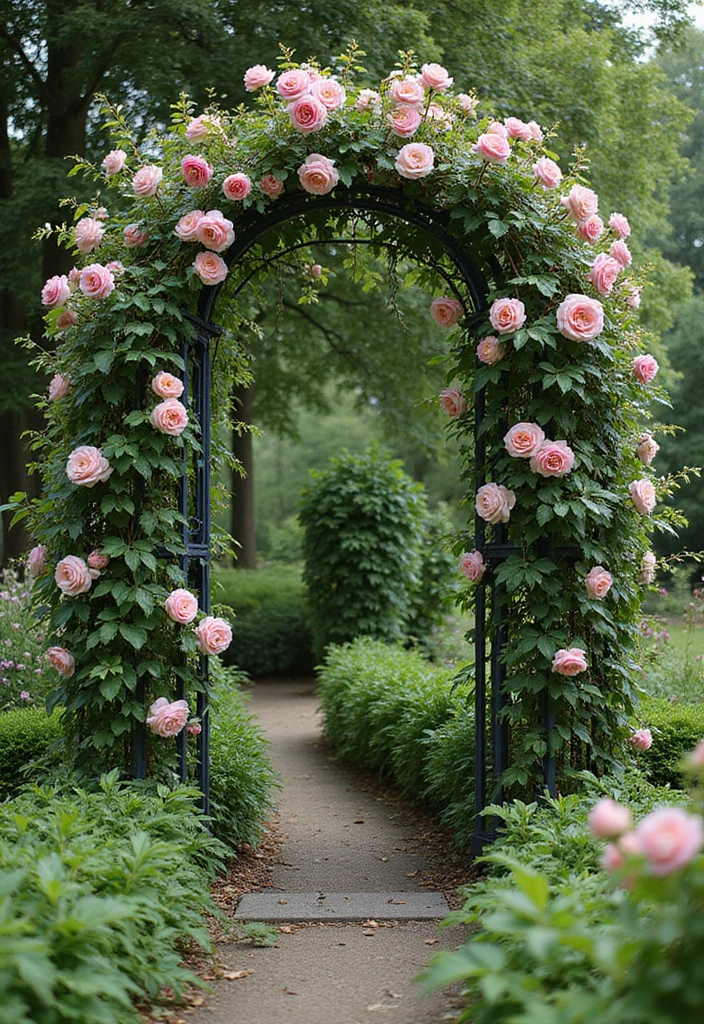 25+ Iron Trellis Ideas That Bring Vintage Elegance 50 25+ Iron Trellis Ideas That Bring Vintage Elegance - 8. Decorative Circular Trellis