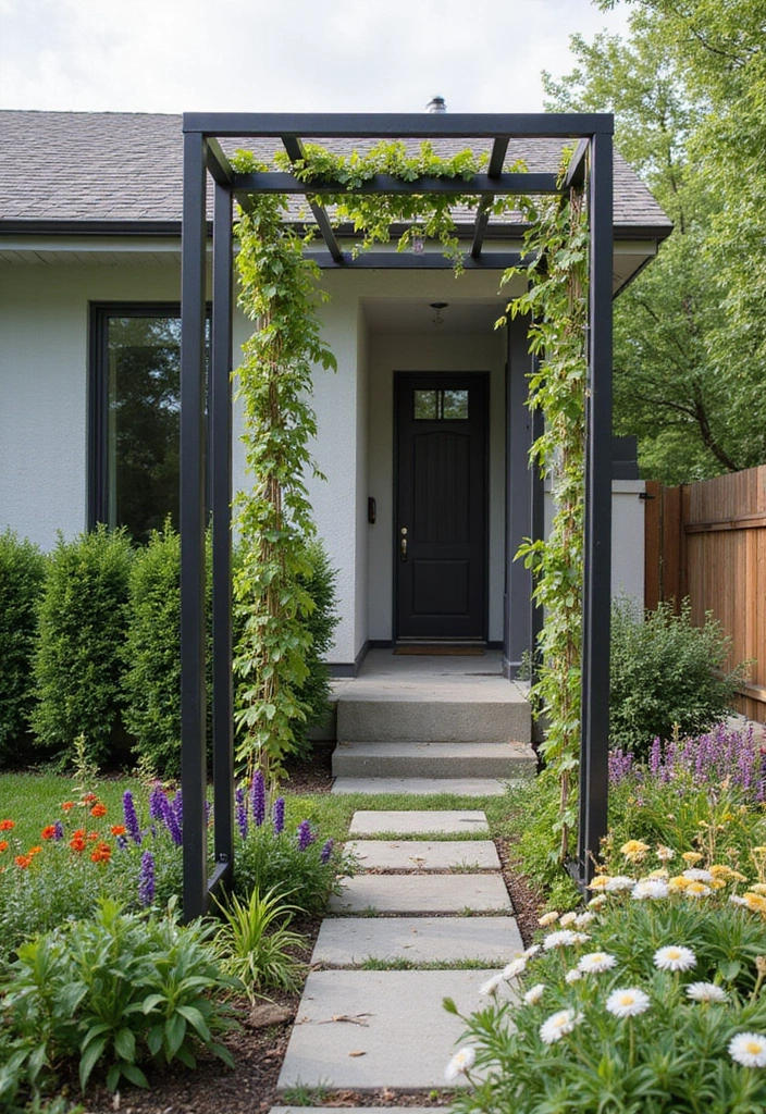 25+ Metal Trellis Ideas for a Modern Garden Look 1 25+ Metal Trellis Ideas for a Modern Garden Look - 1. Minimalist Metal Frame