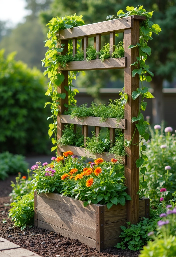 25+ Metal Trellis Ideas for a Modern Garden Look 53 25+ Metal Trellis Ideas for a Modern Garden Look - 9. Planter Box Trellis
