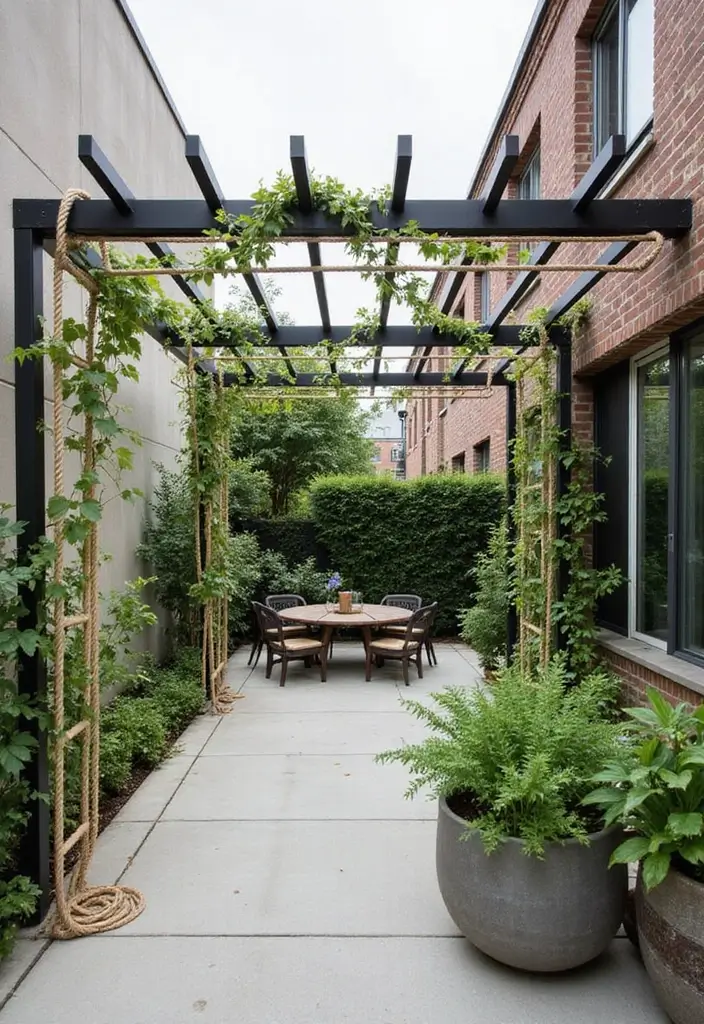 25+ Outdoor Patio Trellis Ideas for Shade and Style 64 25+ Outdoor Patio Trellis Ideas for Shade and Style - 10. Simple Rope Trellis for Minimalist Spaces