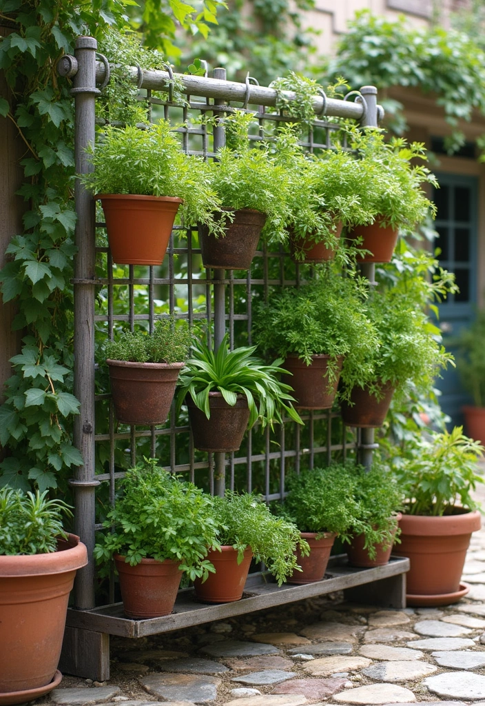 25+ Outdoor Patio Trellis Ideas for Shade and Style 155 25+ Outdoor Patio Trellis Ideas for Shade and Style - 23. Trellis with Vertical Planters for Space Efficiency