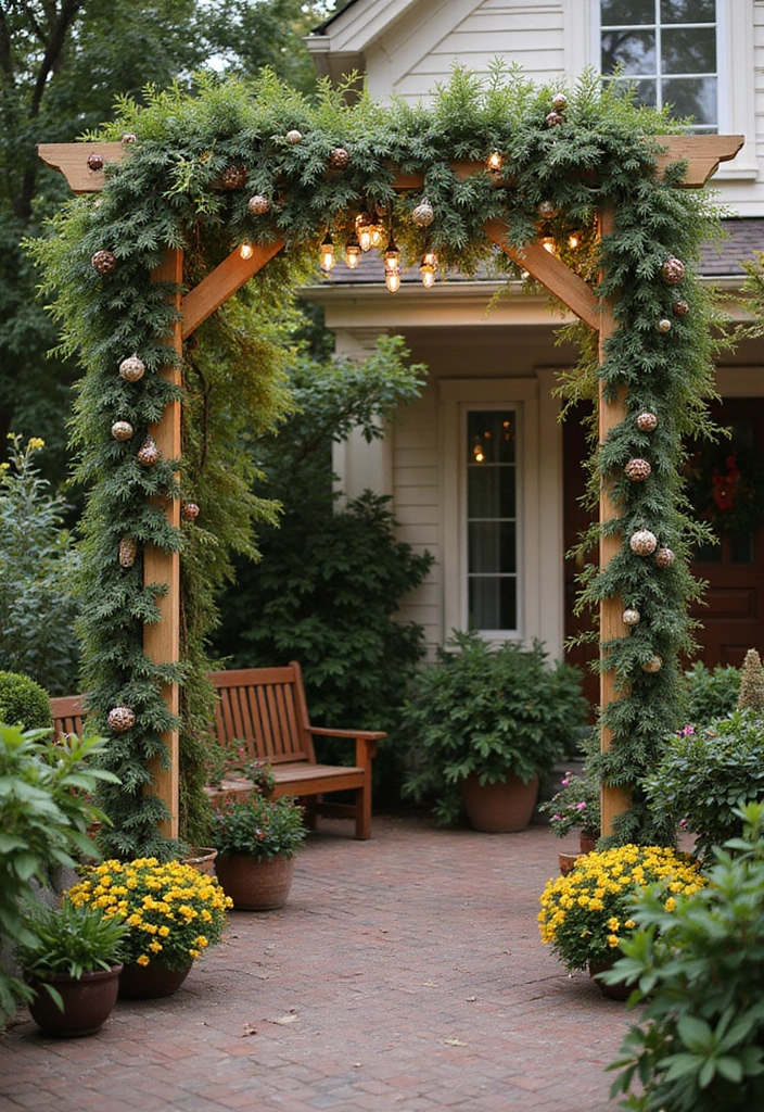 25+ Outdoor Patio Trellis Ideas for Shade and Style 169 25+ Outdoor Patio Trellis Ideas for Shade and Style - 25. Trellis with Seasonal Decor for Festive Vibes