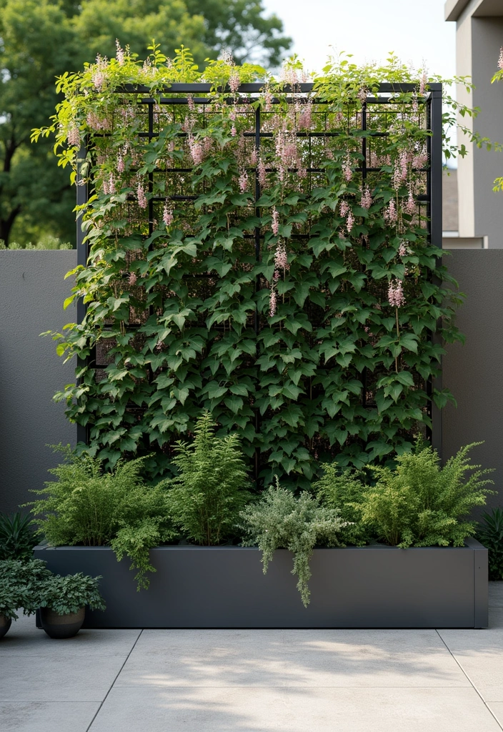 25+ Outdoor Patio Trellis Ideas for Shade and Style 29 25+ Outdoor Patio Trellis Ideas for Shade and Style - 5. Metal Trellis for a Modern Look