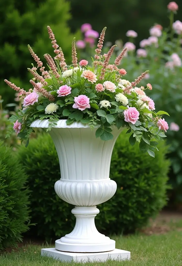 25+ Outdoor Urn Planter Ideas That Add Classic Elegance - 12. Classic White Urn