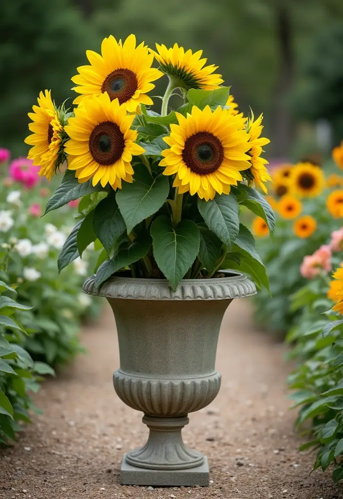 25+ Outdoor Urn Planter Ideas That Add Classic Elegance - 13. Tall Statement Urn
