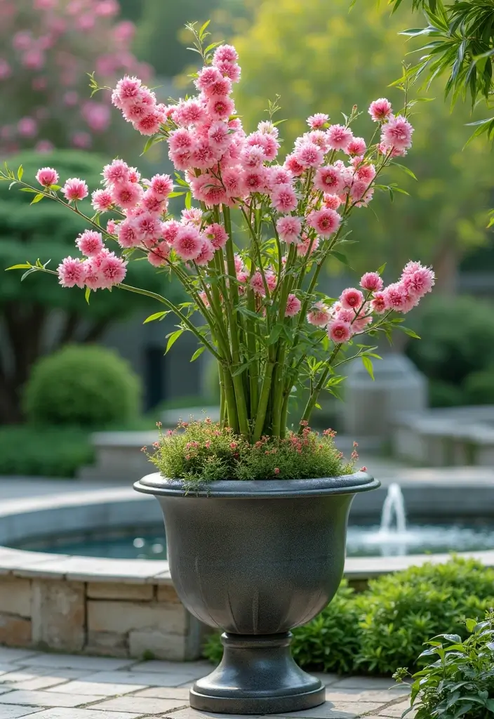 25+ Outdoor Urn Planter Ideas That Add Classic Elegance - 20. Asian-Inspired Urn