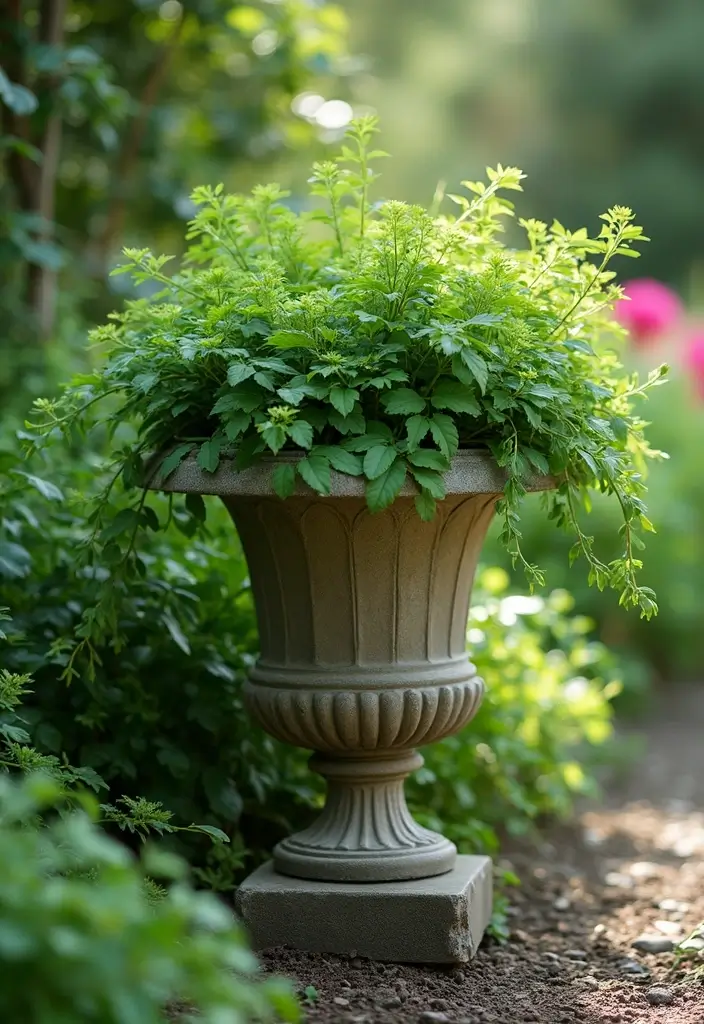 25+ Outdoor Urn Planter Ideas That Add Classic Elegance - 24. Lush Greenery Urn