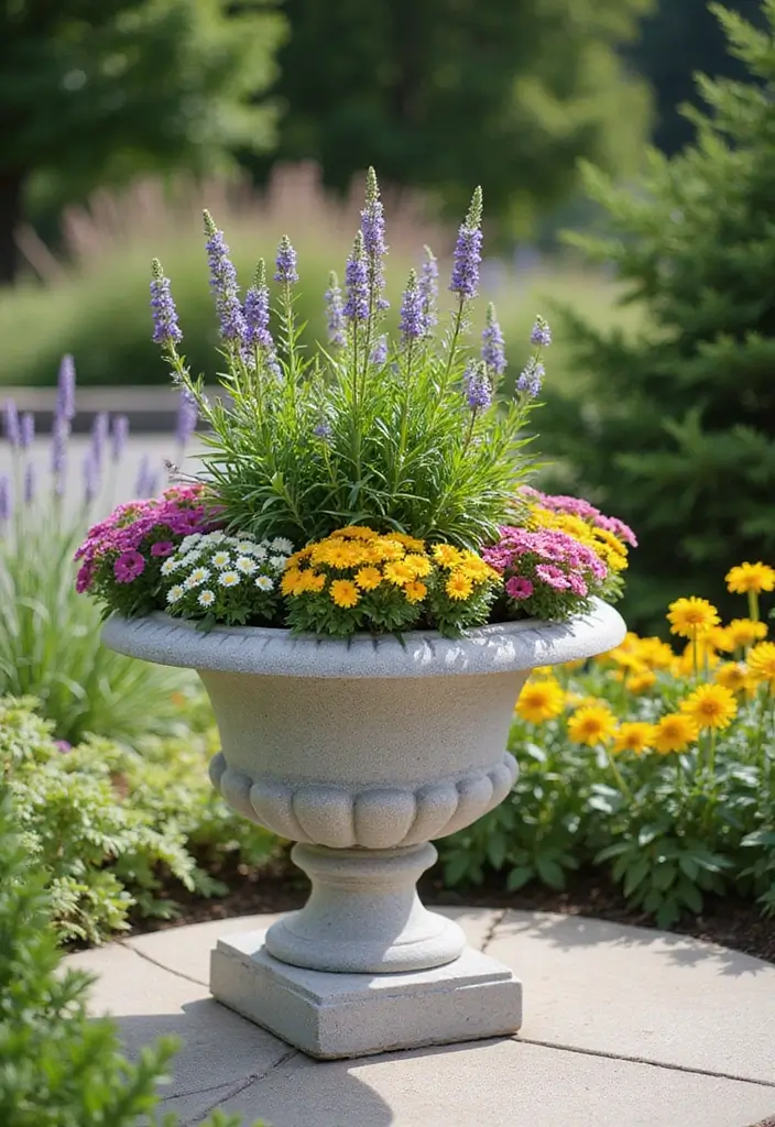 25+ Outdoor Urn Planter Ideas That Add Classic Elegance - 4. Charming Concrete Urn