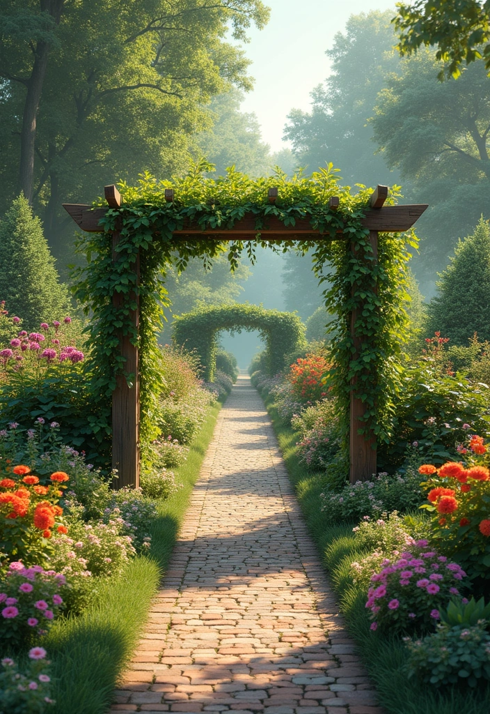 25+ Outside Trellis Ideas for Stylish Curb Appeal 85 25+ Outside Trellis Ideas for Stylish Curb Appeal - 13. Trellis and Pathway Integration