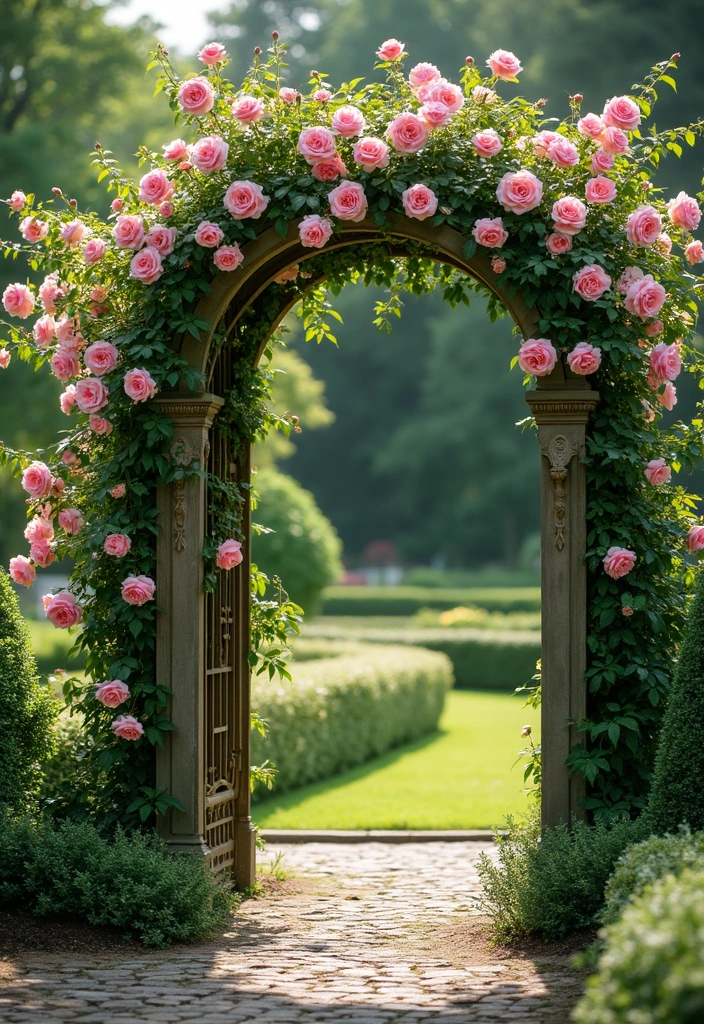 25+ Outside Trellis Ideas for Stylish Curb Appeal 146 25+ Outside Trellis Ideas for Stylish Curb Appeal - 22. Classic Arch Trellis