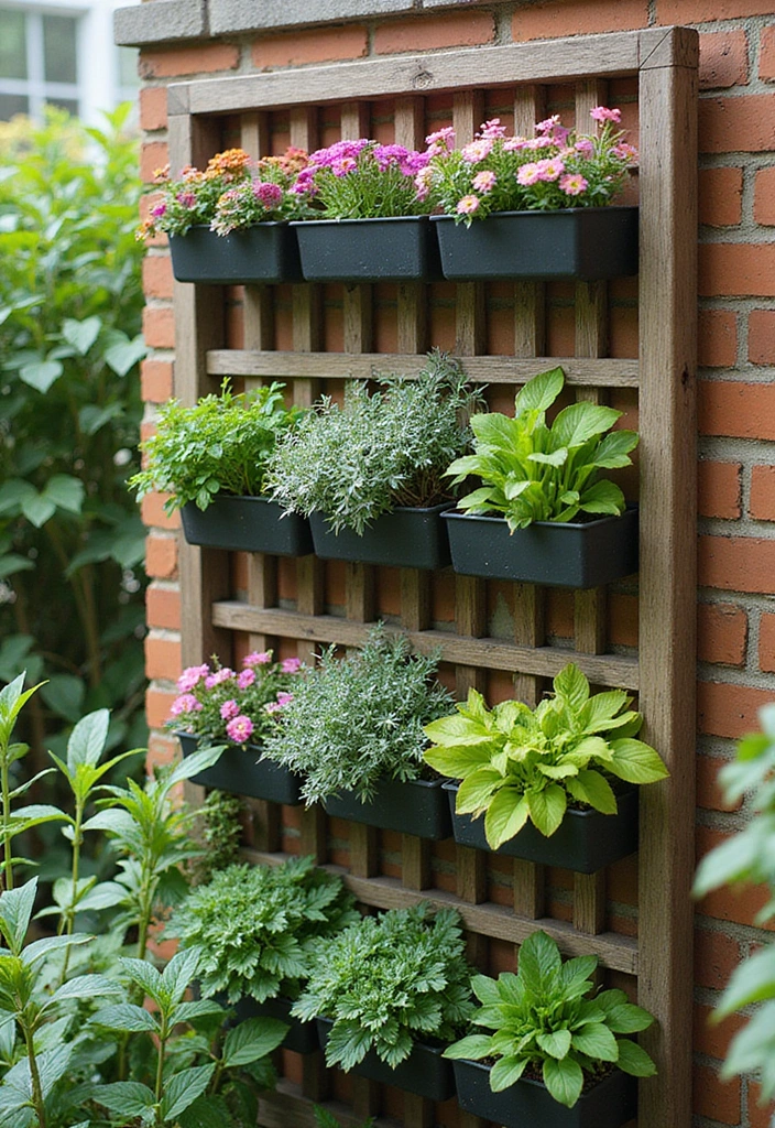 25+ Outside Trellis Ideas for Stylish Curb Appeal 153 25+ Outside Trellis Ideas for Stylish Curb Appeal - 23. Trellis with Vertical Planters