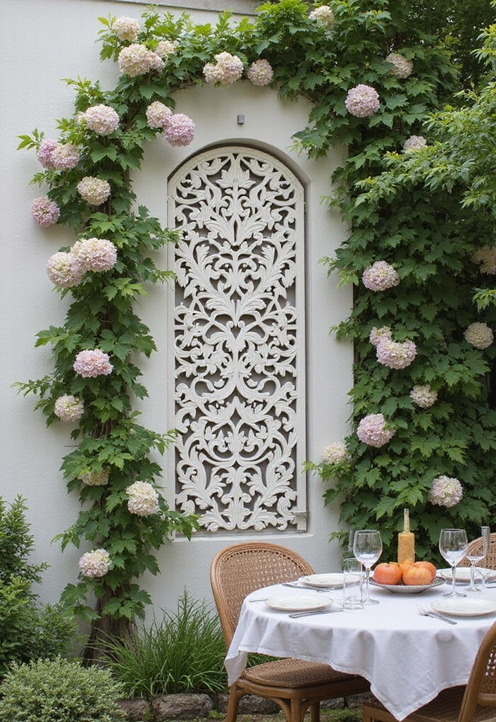 25+ Outside Trellis Ideas for Stylish Curb Appeal 29 25+ Outside Trellis Ideas for Stylish Curb Appeal - 5. Decorative Trellis Panel