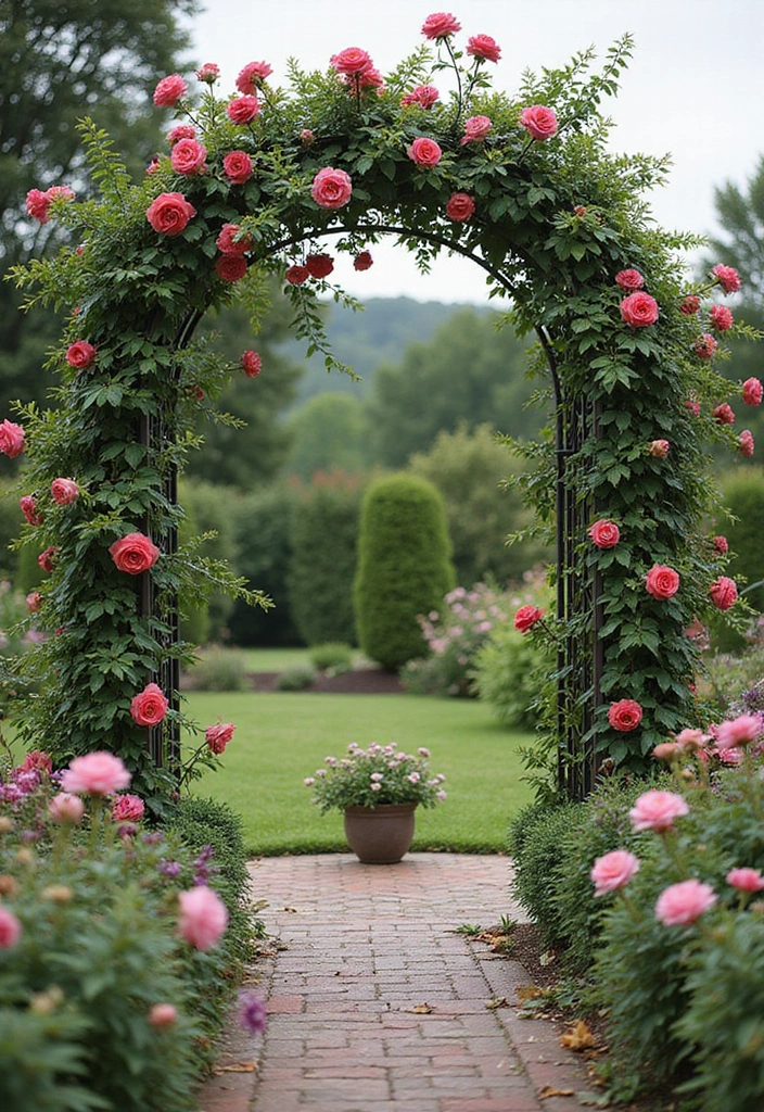 25+ Outside Trellis Ideas for Stylish Curb Appeal 50 25+ Outside Trellis Ideas for Stylish Curb Appeal - 8. Arched Trellis