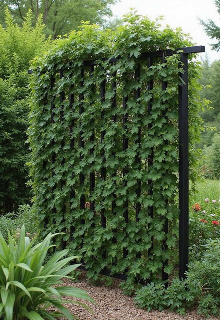25+ Overhead Trellis Ideas That Add Shade and Dimension - 12. Privacy Screen Trellis