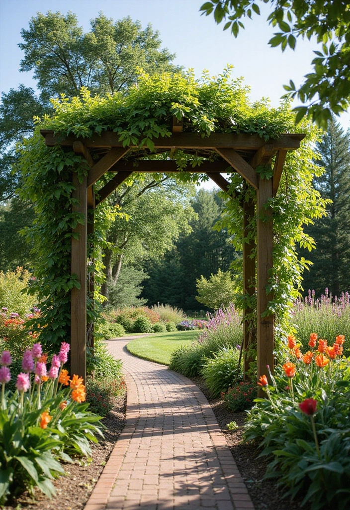 25+ Overhead Trellis Ideas That Add Shade and Dimension - 13. Garden Arbor Trellis