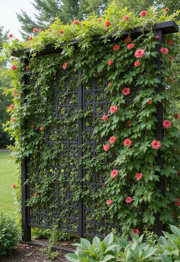 25+ Overhead Trellis Ideas That Add Shade and Dimension - 14. Decorative Panel Trellis