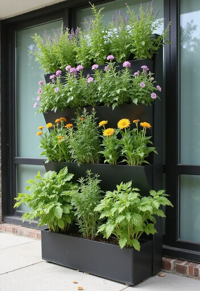 25+ Overhead Trellis Ideas That Add Shade and Dimension - 15. Vertical Planter Trellis