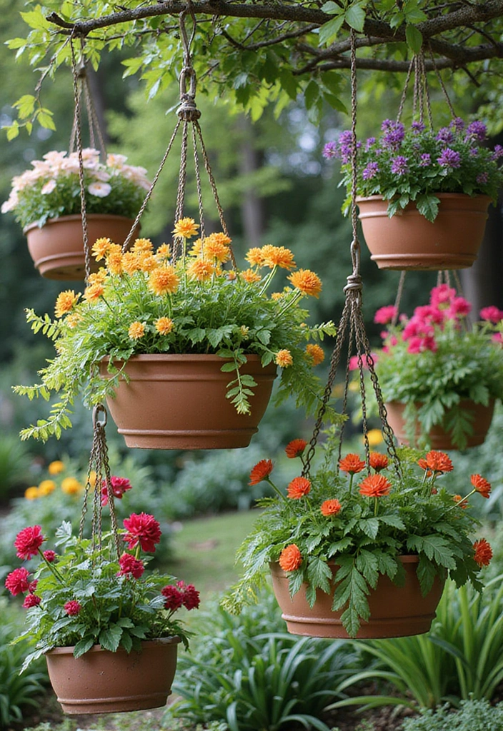25+ Overhead Trellis Ideas That Add Shade and Dimension - 21. Hanging Trellis Planters
