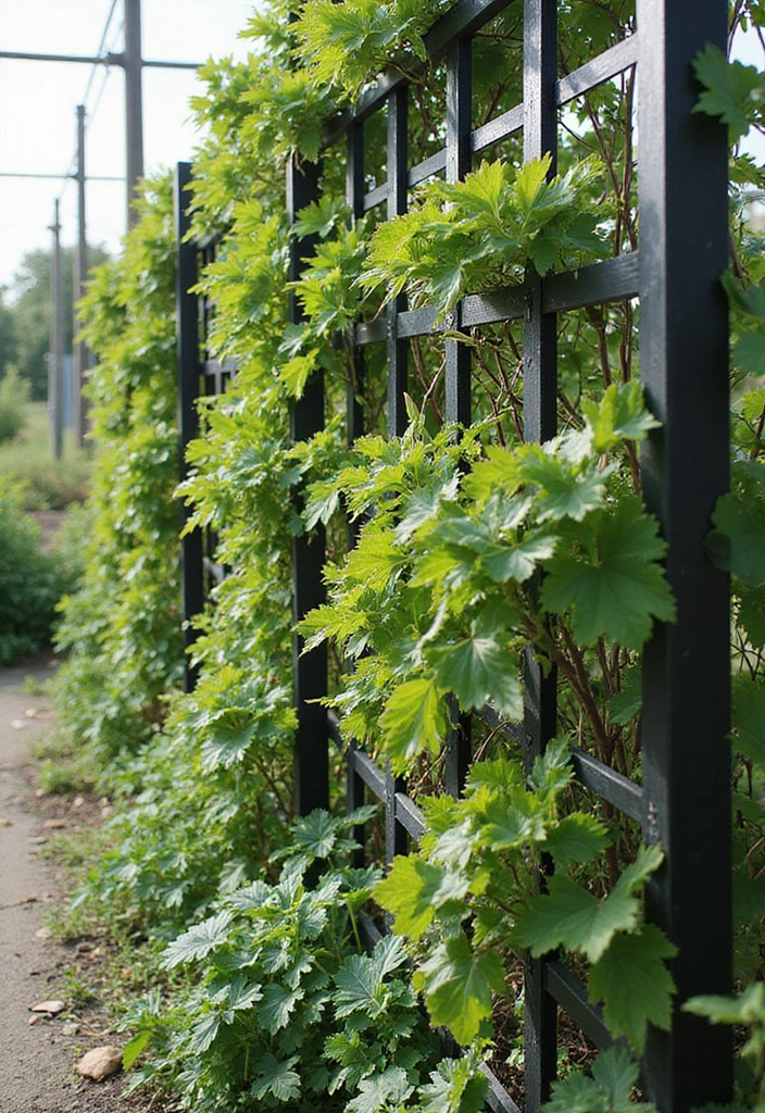 25+ Overhead Trellis Ideas That Add Shade and Dimension - 23. Trellis with Vertical Watering System