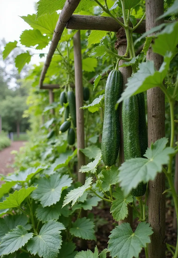25+ Overhead Trellis Ideas That Add Shade and Dimension - 24. Trellis for Climbing Vegetables