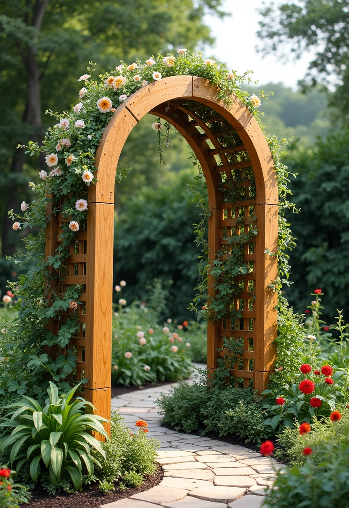 25+ Overhead Trellis Ideas That Add Shade and Dimension - 25. Artistic Trellis Designs