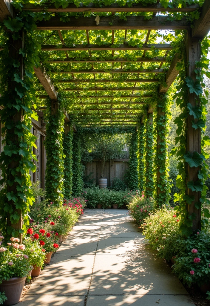 25+ Overhead Trellis Ideas That Add Shade and Dimension - 3. Lattice Shade Structure