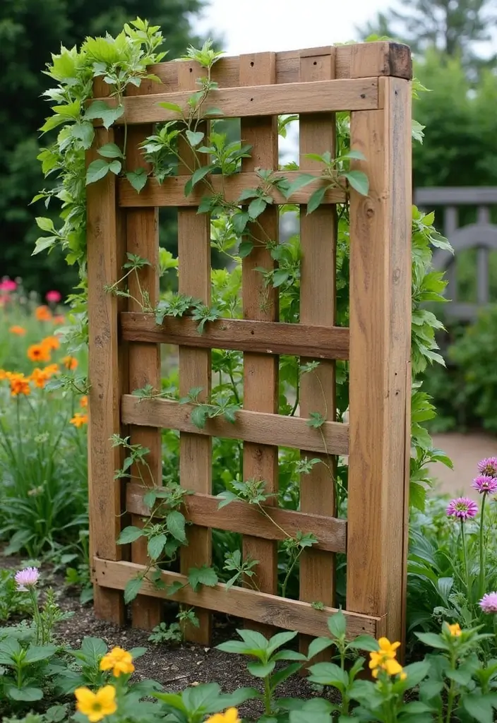 25+ Overhead Trellis Ideas That Add Shade and Dimension - 6. DIY Pallet Trellis