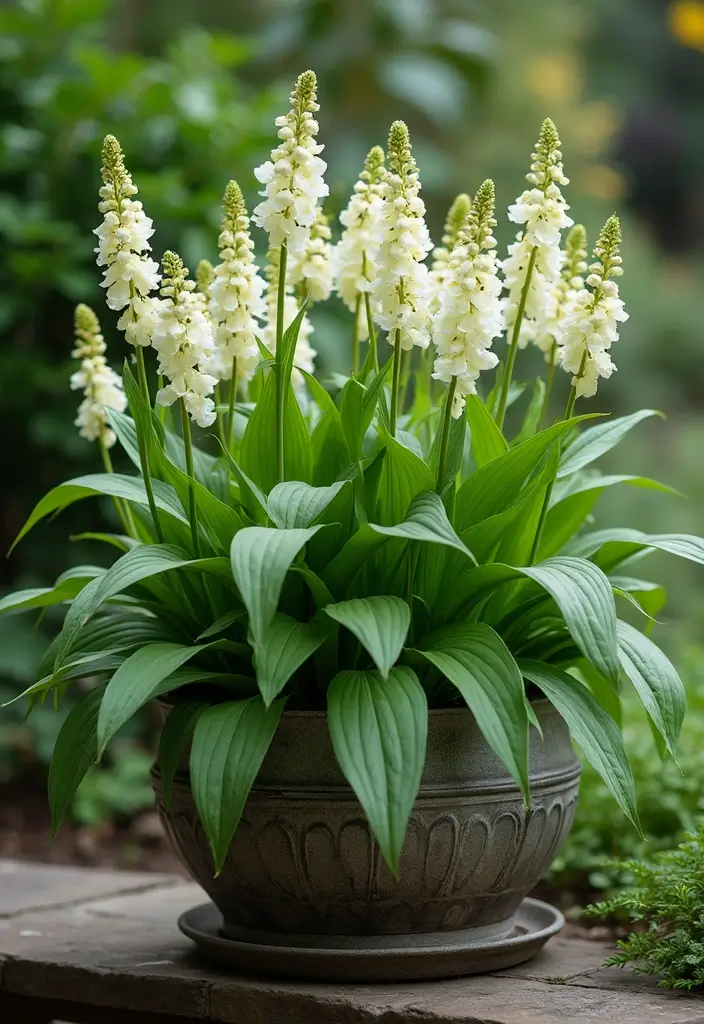 25+ Part Shade Planter Ideas for Lush Growth 91 25+ Part Shade Planter Ideas for Lush Growth - 15. Delightful Variegated Solomon's Seal