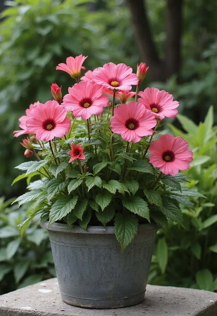 25+ Part Shade Planter Ideas for Lush Growth 119 25+ Part Shade Planter Ideas for Lush Growth - 19. Bright and Cheerful Lobelia