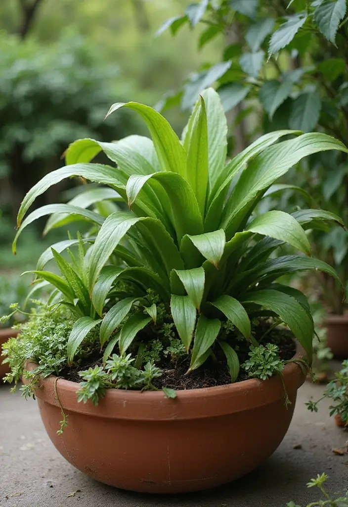 25+ Part Shade Planter Ideas for Lush Growth 126 25+ Part Shade Planter Ideas for Lush Growth - 20. Beautiful Spider Plant