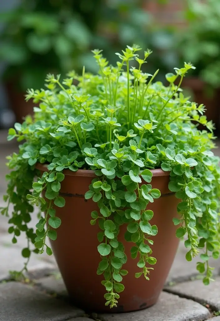 25+ Part Shade Planter Ideas for Lush Growth 136 25+ Part Shade Planter Ideas for Lush Growth - 22. Charming Dichondra