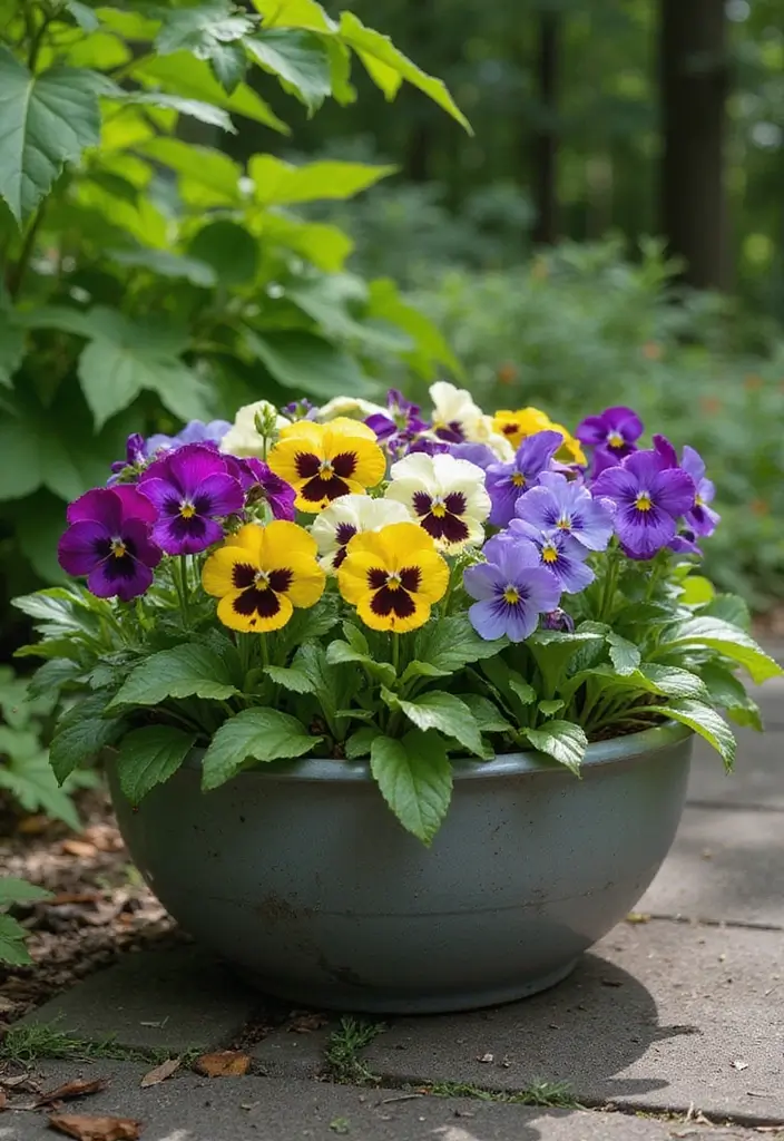 25+ Part Shade Planter Ideas for Lush Growth 150 25+ Part Shade Planter Ideas for Lush Growth - 24. Dynamic Viola