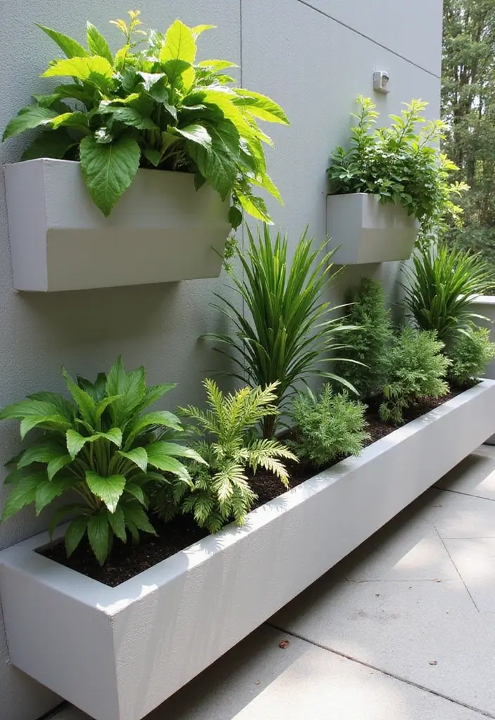 25+ Patio Wall Planter Ideas for Small Space Gardening - 11. Built-in Wall Planters