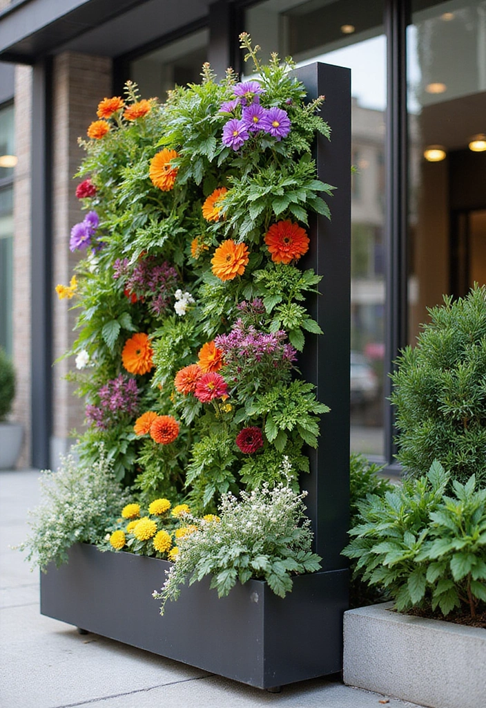 25+ Patio Wall Planter Ideas for Small Space Gardening - 13. Colorful Vertical Screens