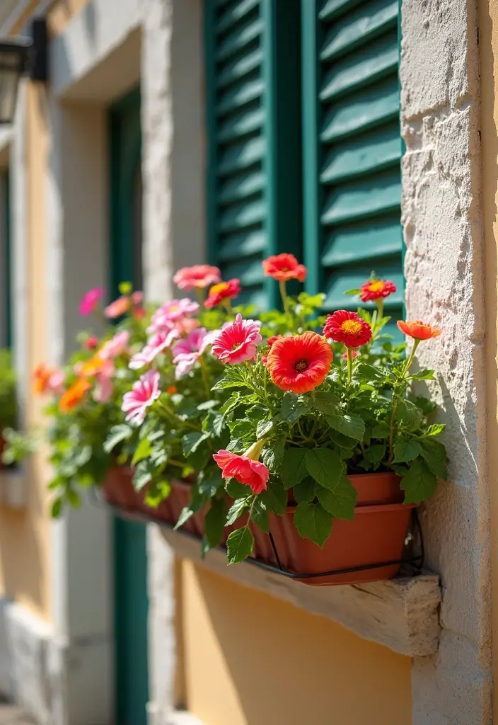25+ Patio Wall Planter Ideas for Small Space Gardening - 19. Wall-mounted Bloom Boxes