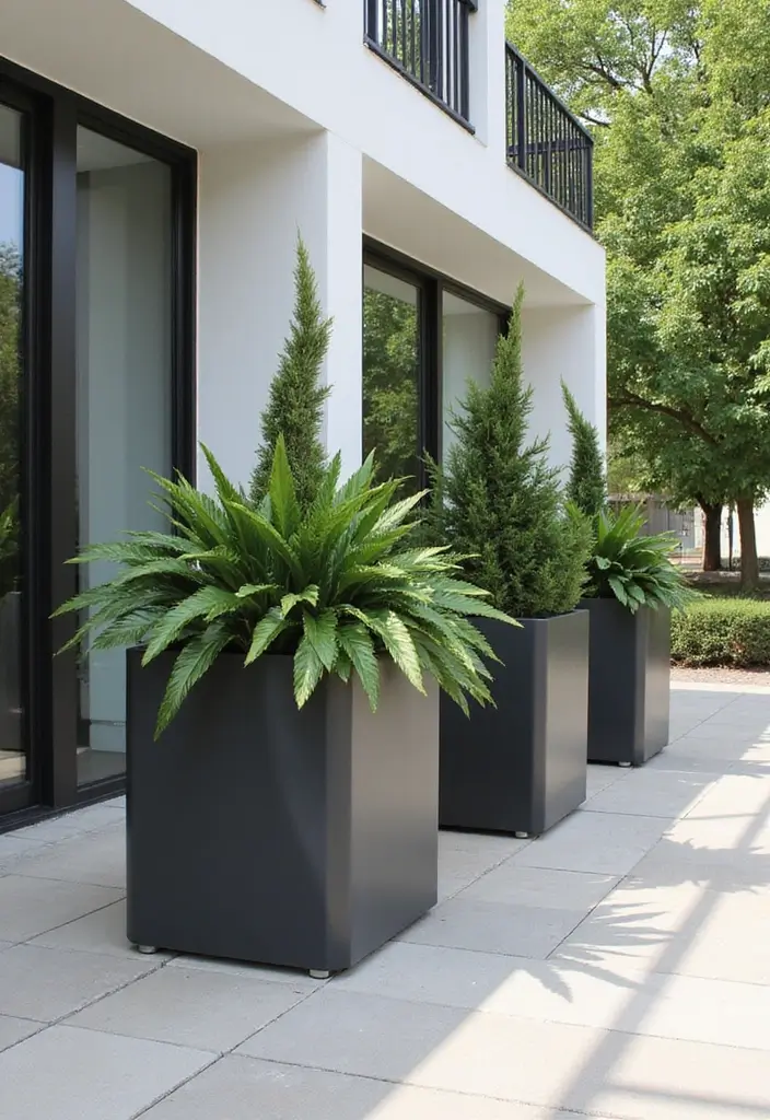 25+ Patio Wall Planter Ideas for Small Space Gardening - 21. Minimalist Planter Boxes